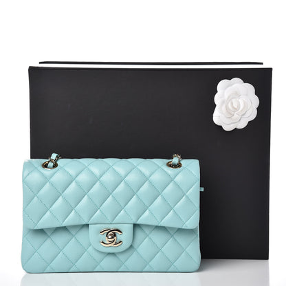 Chanel Caviar Quilted Small Double Flap Light Blue 10 of 10