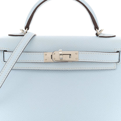 Hermes Epsom Mini Kelly Sellier 20 Bleu Brume 8 of 16