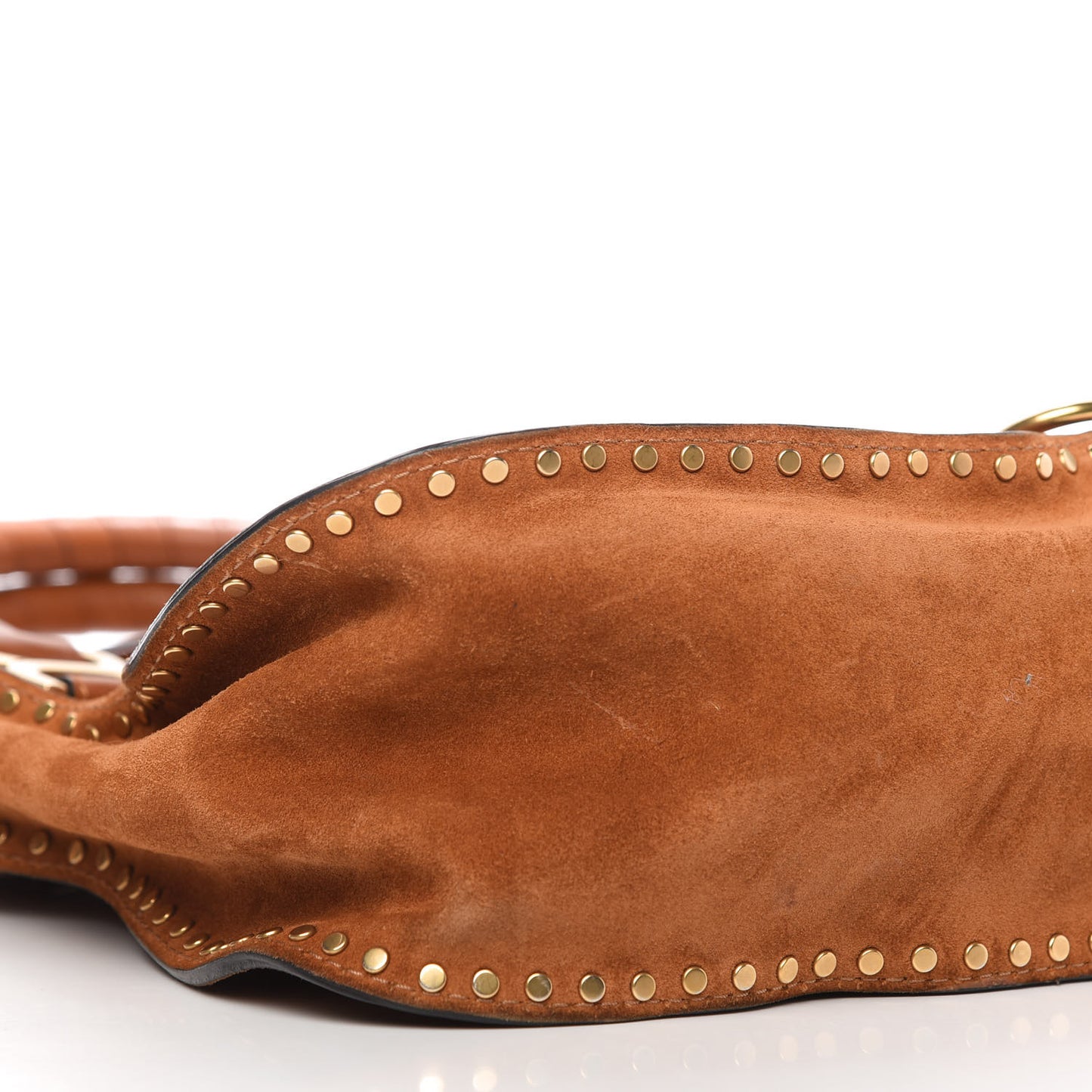 Suede Calfskin Braided Medium Marcie Satchel Caramel