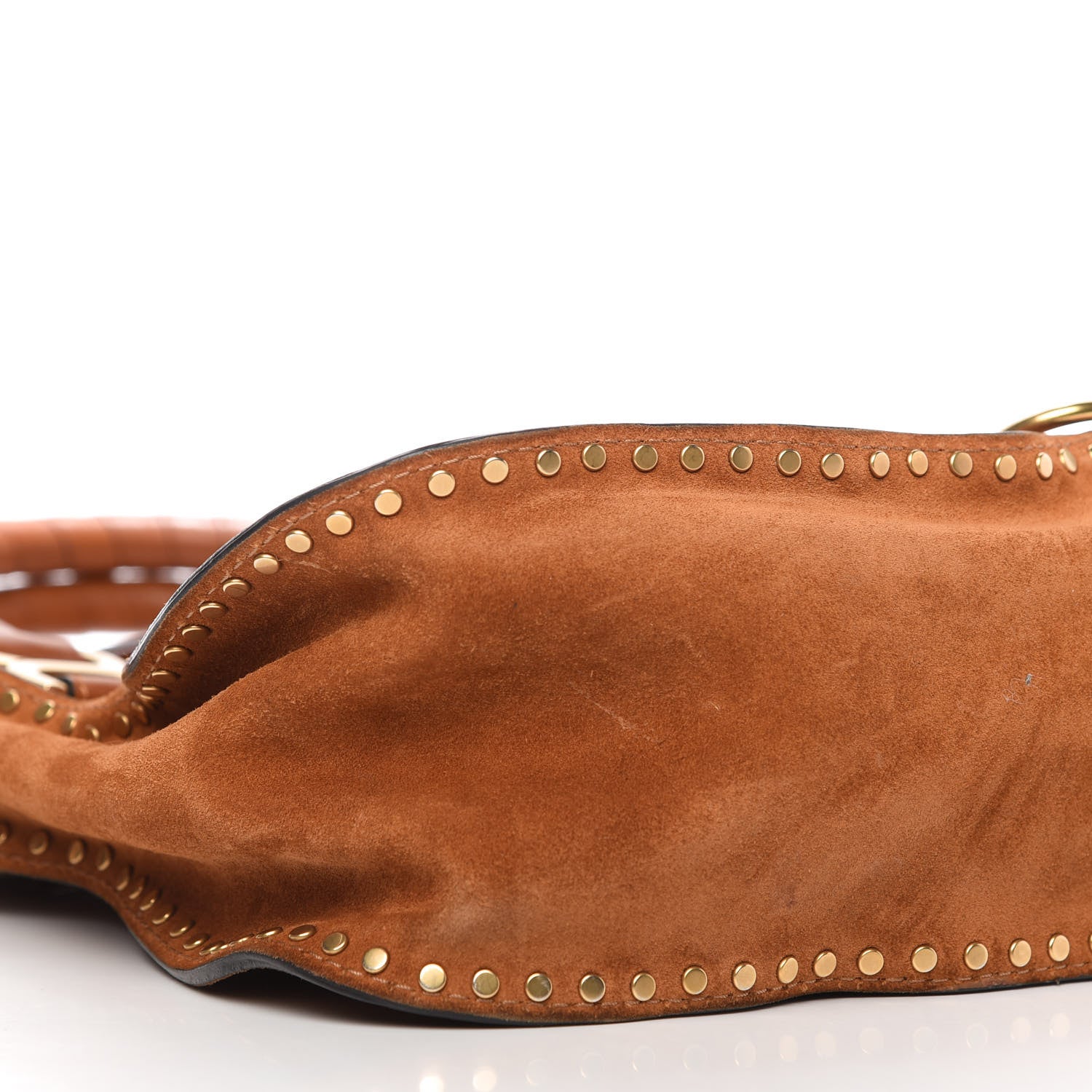 Chloe Suede Calfskin Braided Medium Marcie Satchel Caramel 6 of 13