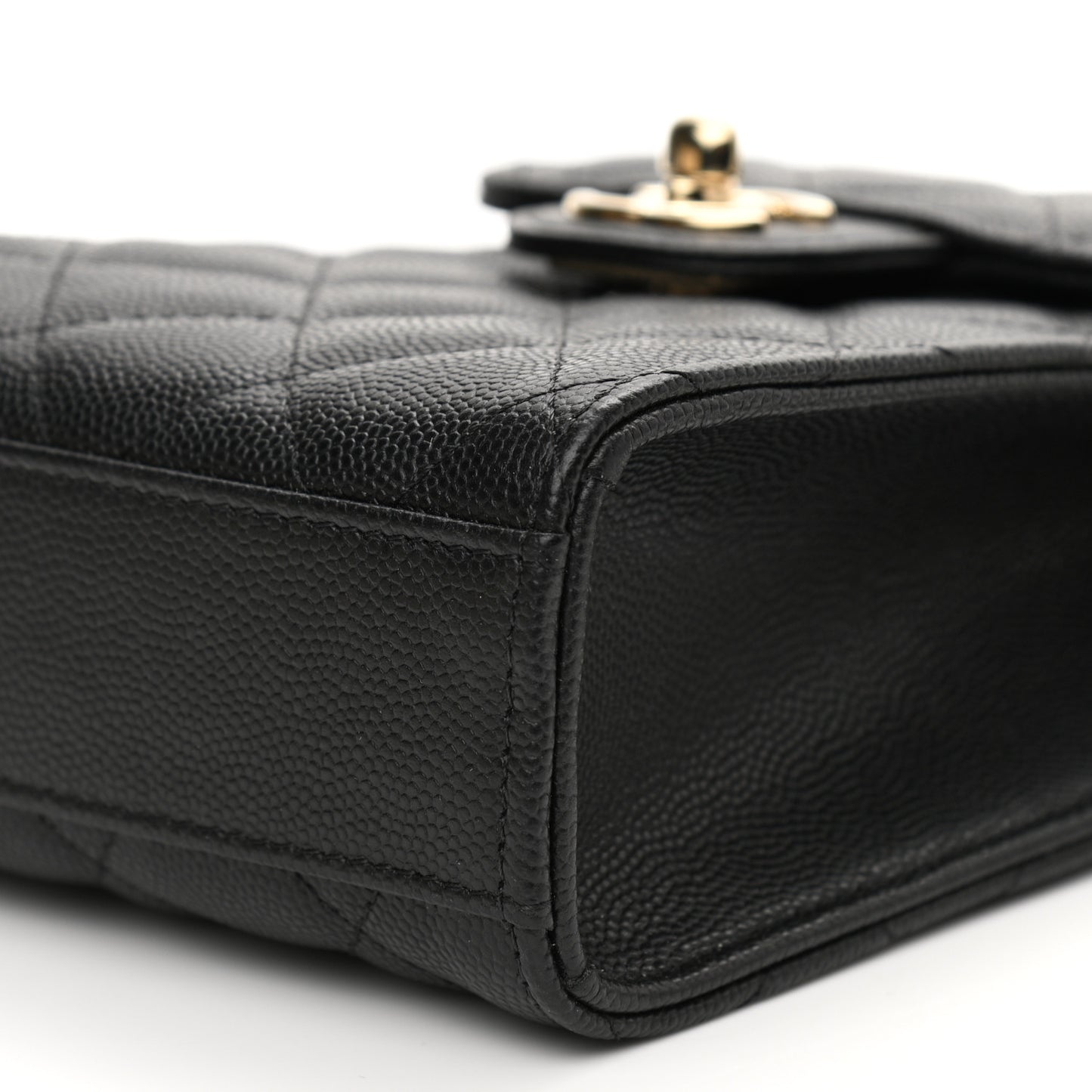 Caviar Quilted Classic Phone Holder Black