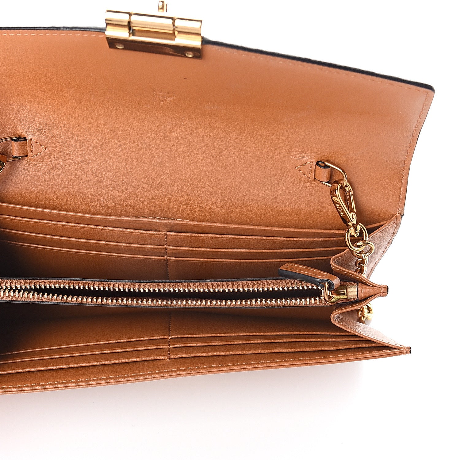MCM Visetos Large Patricia Wallet On Chain Cognac 4 of 6
