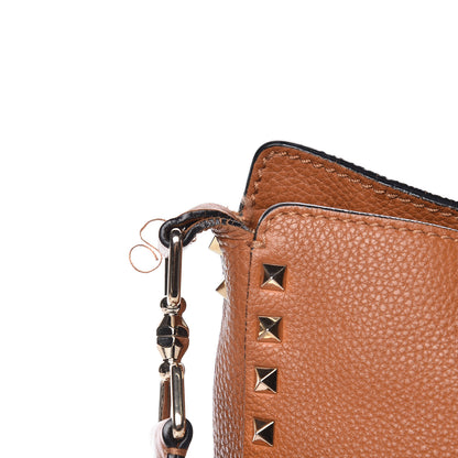Valentino Garavani Pebbled Calfskin Large Rockstud Flip-Lock Messenger Bag Light Cuir 16 of 16