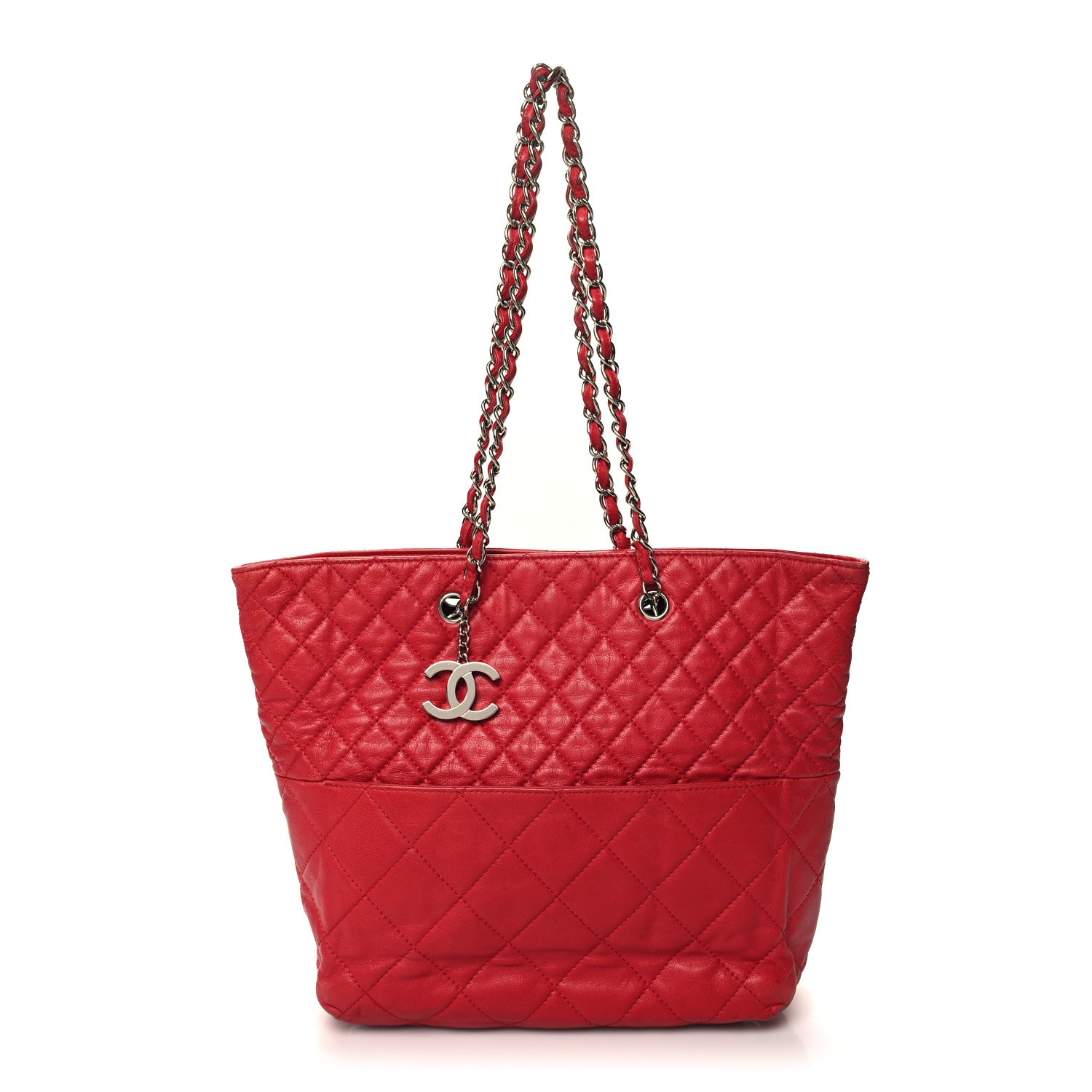 Chanel Calfskin Quilted In the Business North South Tote Red 1 of 13