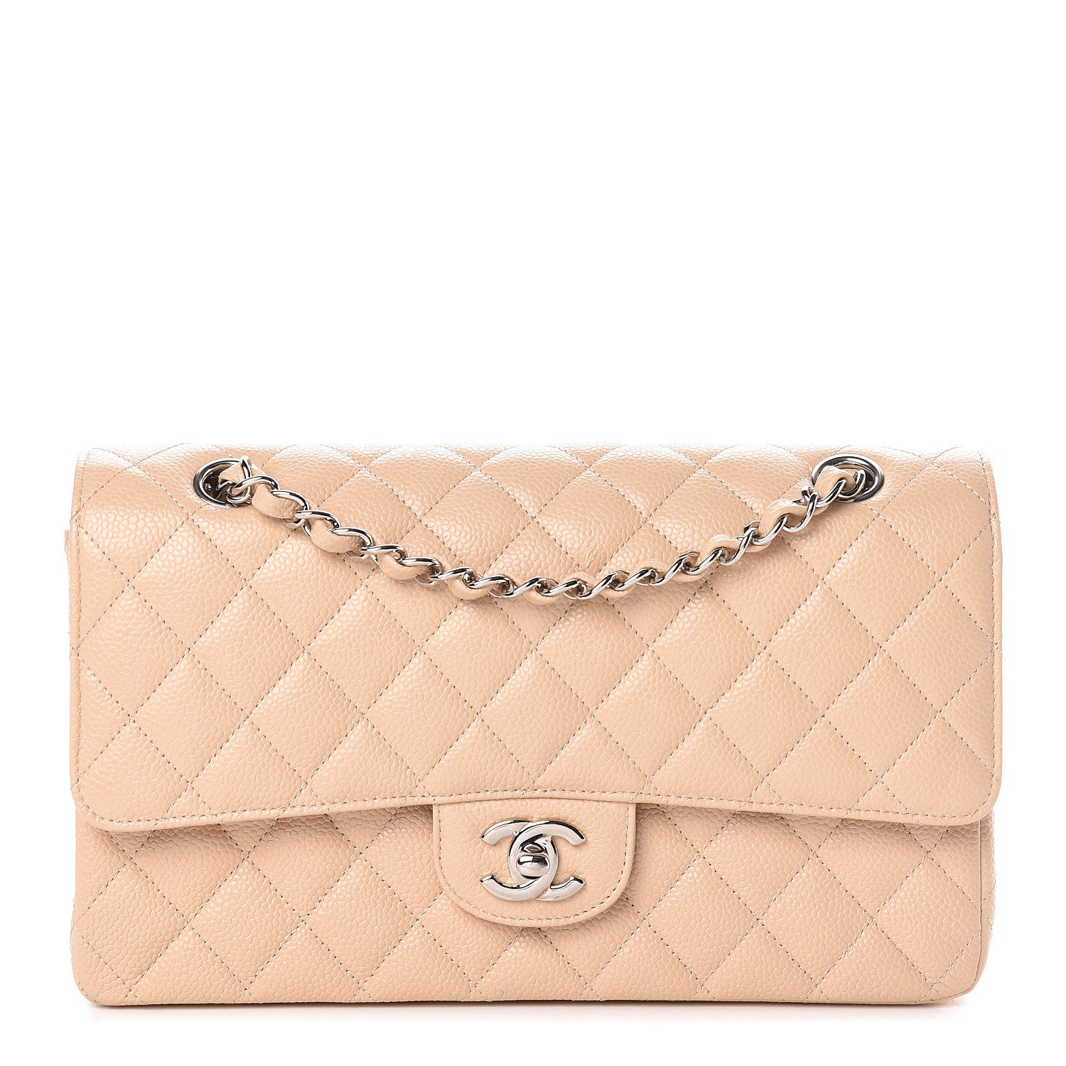 Chanel Caviar Quilted Medium Double Flap Beige Clair 1 of 12