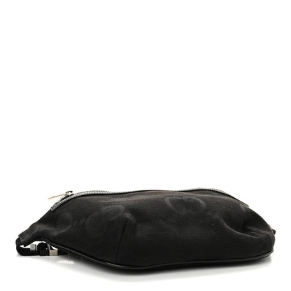 Gucci Monogram Jumbo GG Textured Dollar Calfskin Web Belt Bag Black 3 of 9