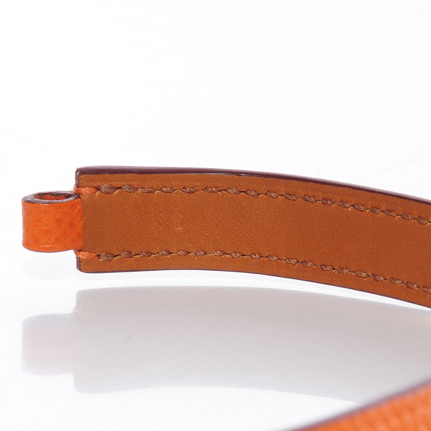 Hermes Epsom Rivale Double Tour Bracelet Extra Small Orange 5 of 8