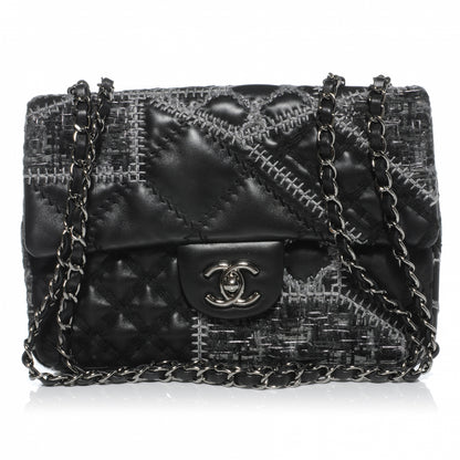 Chanel Lambskin Patchwork Stitched Small Flap Black 1 of 9