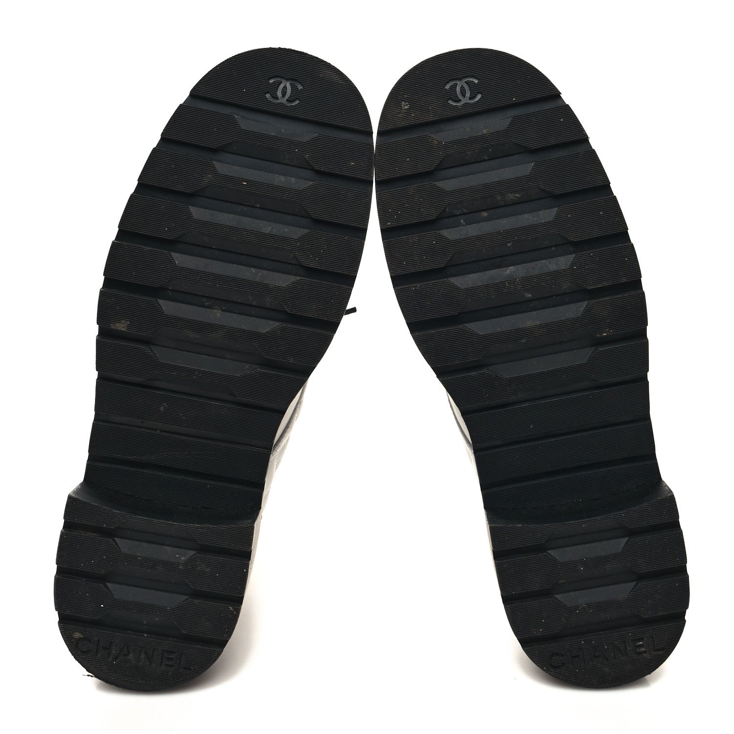 Chanel Shiny Lambskin Quilted Lace Up Combat Boots 39.5 White Black 5 of 11