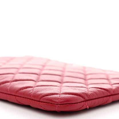 Chanel Caviar Quilted Medium Cosmetic Case Red 9 of 11
