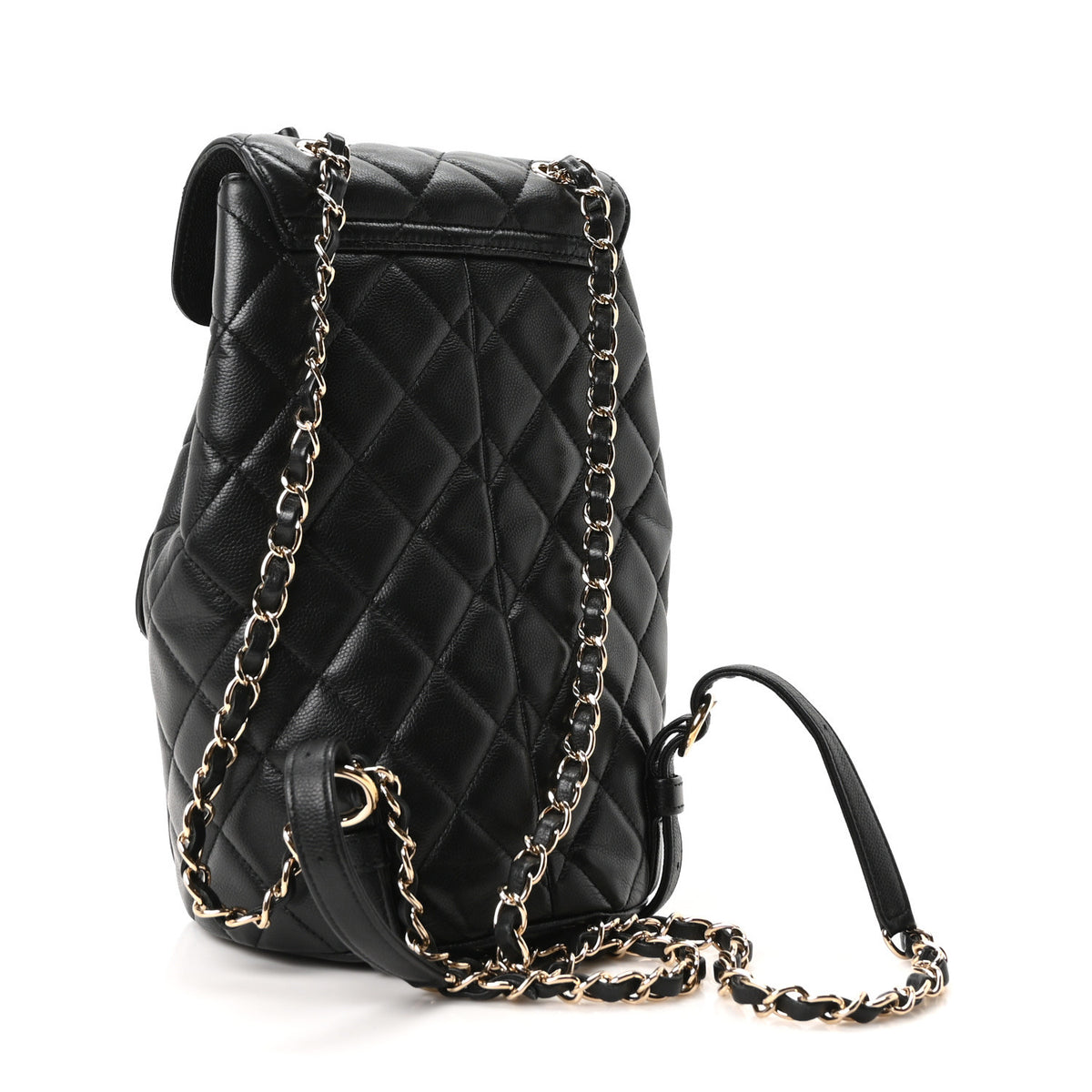 Caviar Quilted Pockets Backpack Black