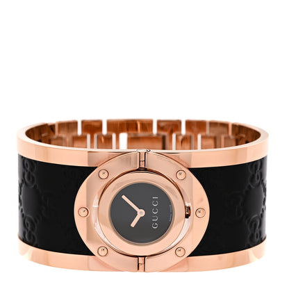 Gucci Stainless Steel Calfskin 33mm Twirl Quartz Watch Black 2 of 5