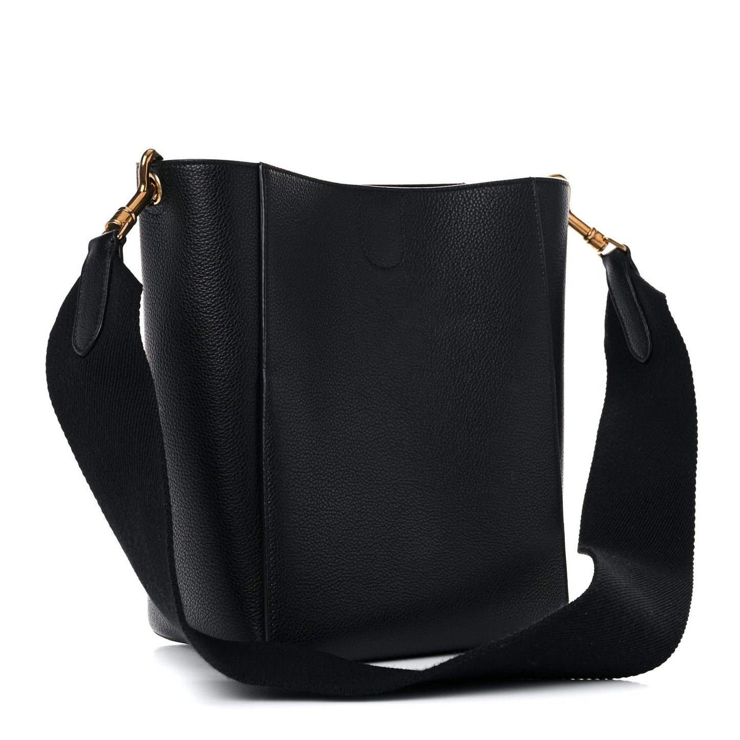 Soft Grained Calfskin Small Sangle Bucket Bag Black