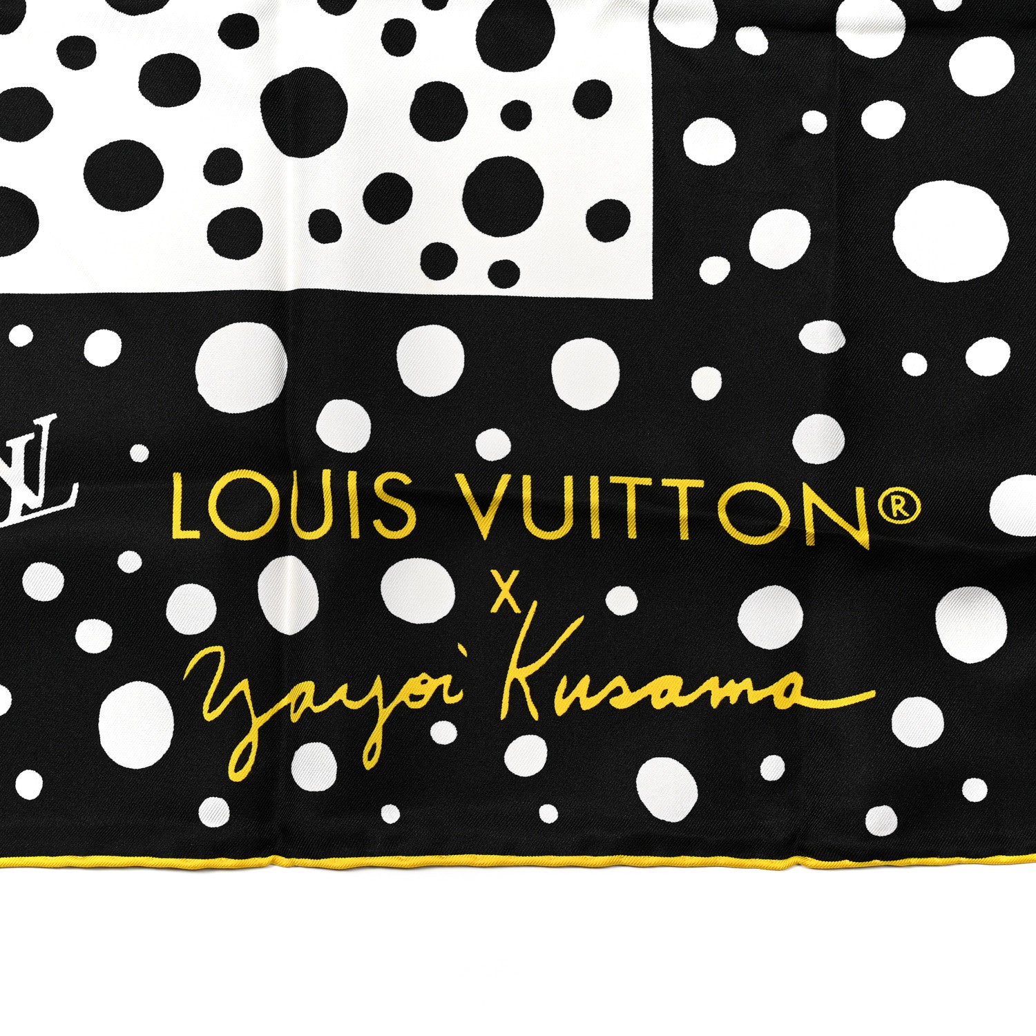 Louis Vuitton LV x YK Kusama Infinity Dots Scarf Black Yellow 2 of 5