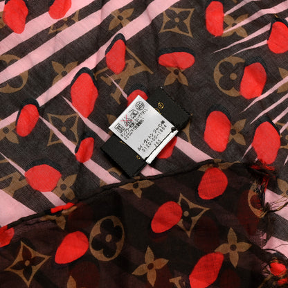 Louis Vuitton Silk Monogram Jungle Dots Scarf Sugar Pink Poppy 4 of 5