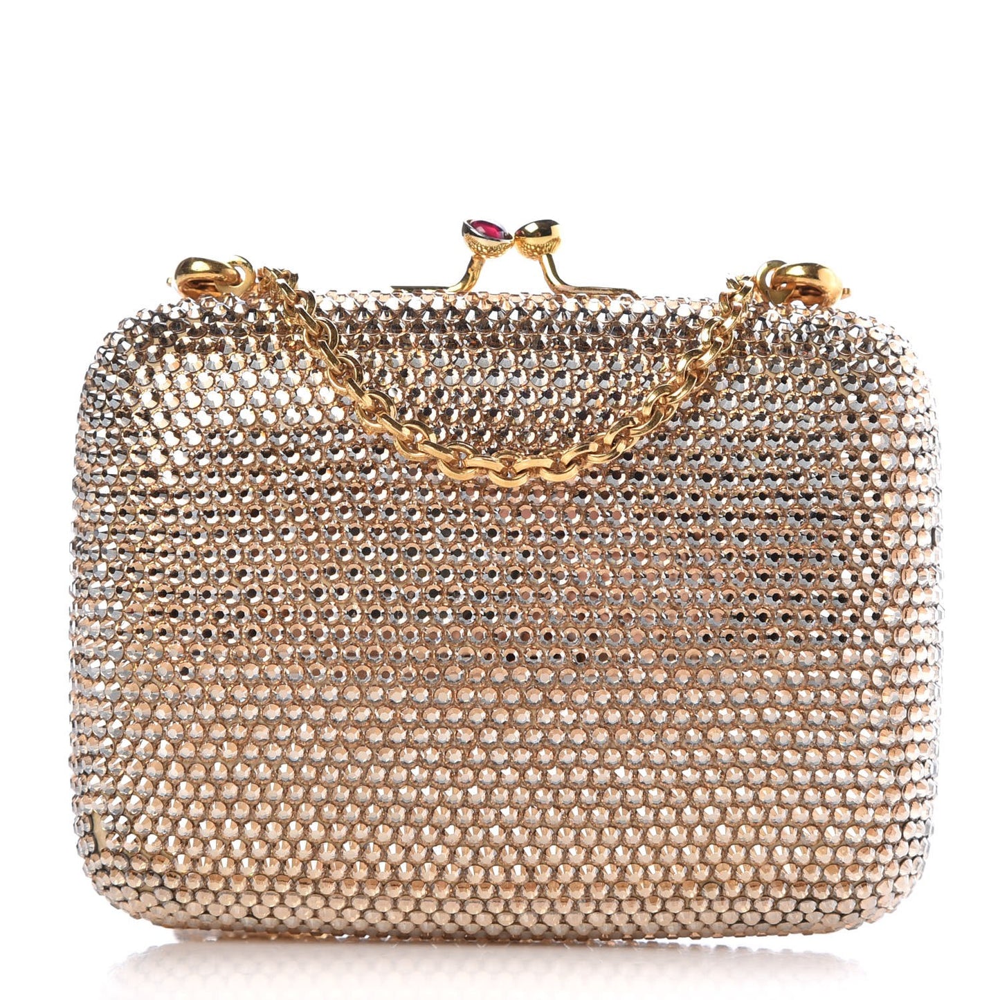 Swarovski Crystal Minaudière Clutch Gold