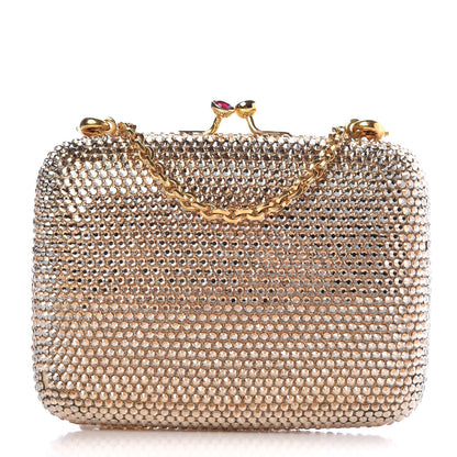 Judith Leiber Swarovski Crystal Minaudière Clutch Gold 1 of 12