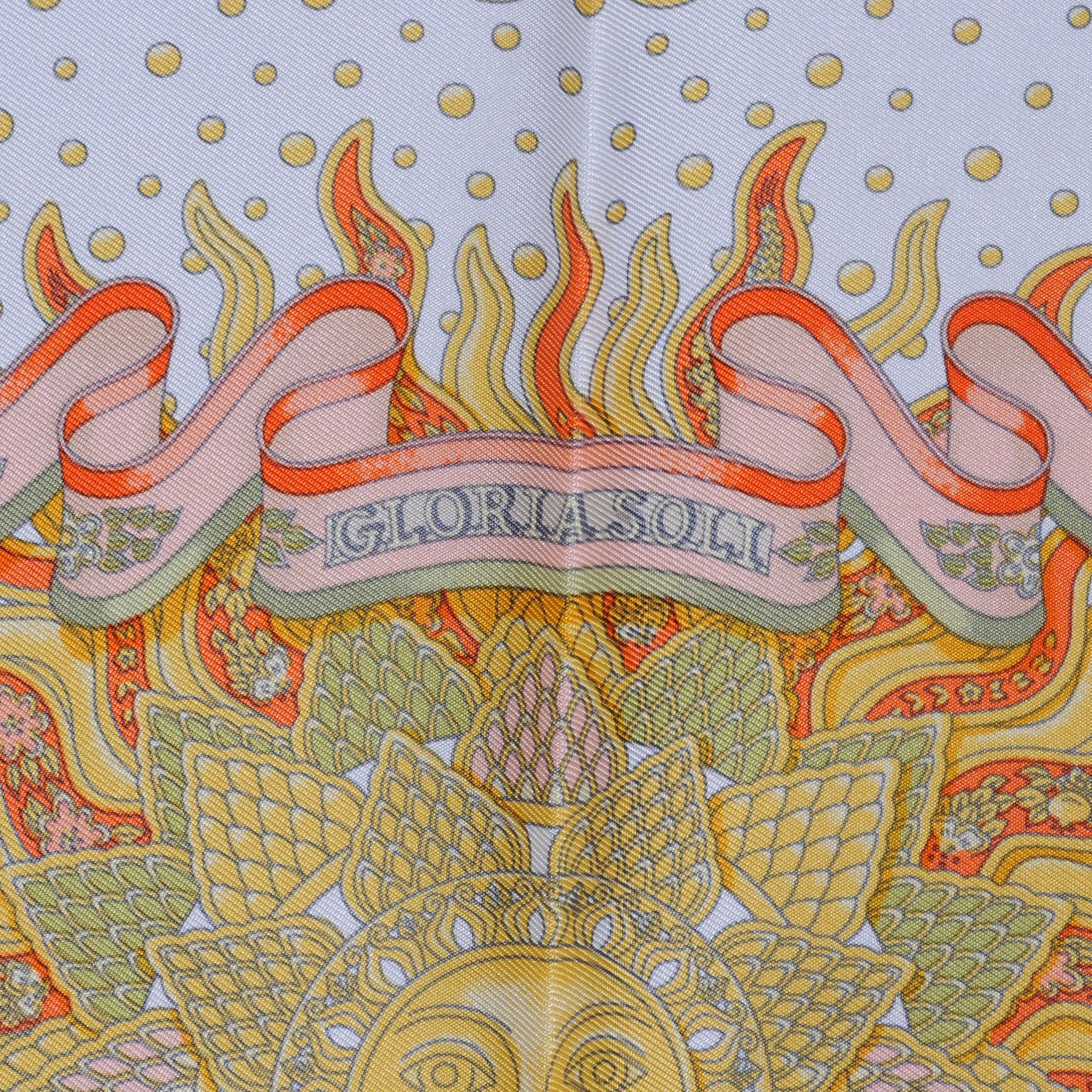 Hermes Silk Gloria Soli Pocket Square Scarf 5 of 6