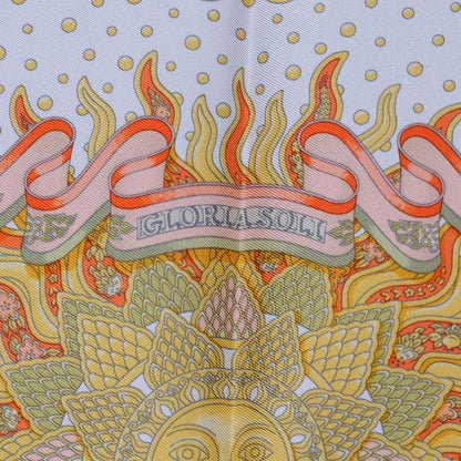 Hermes Silk Gloria Soli Pocket Square Scarf 5 of 6