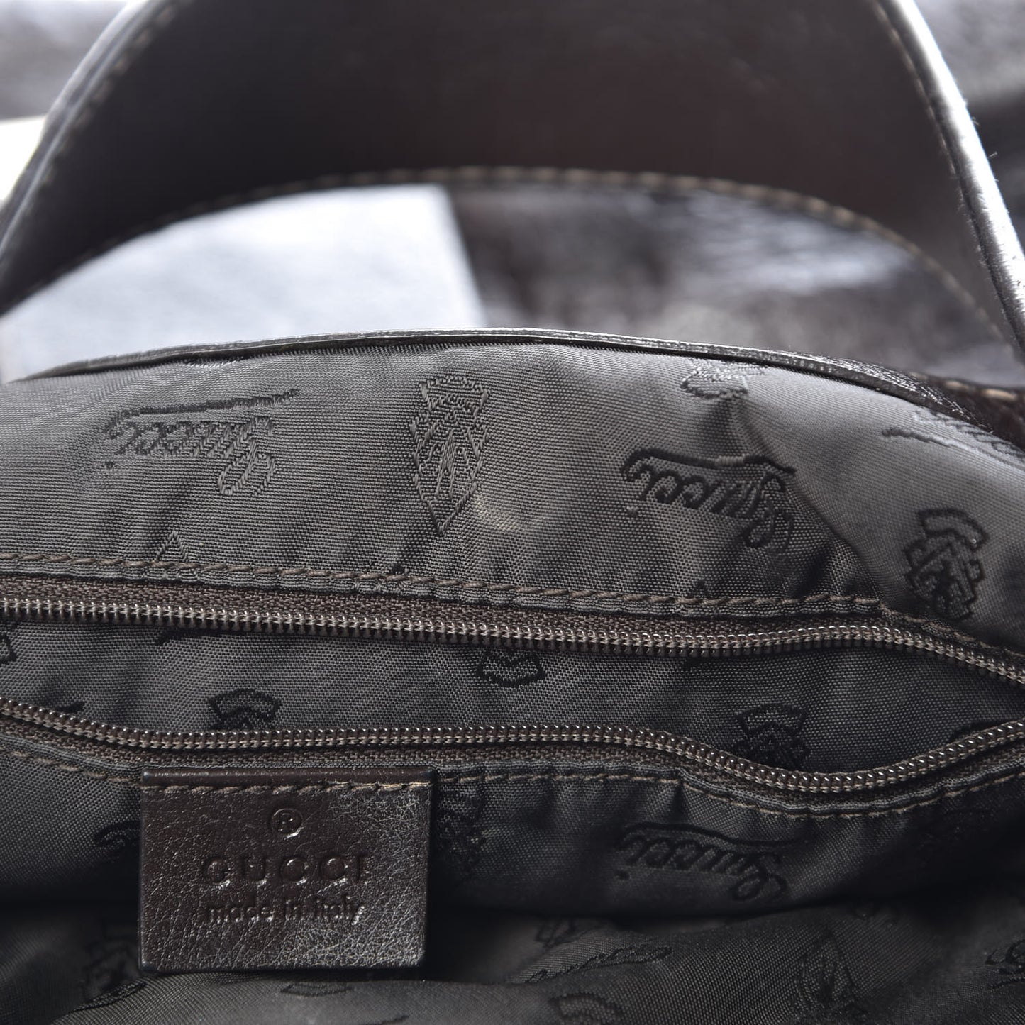 Guccissima Large New Ladies Web Hobo Dark Brown