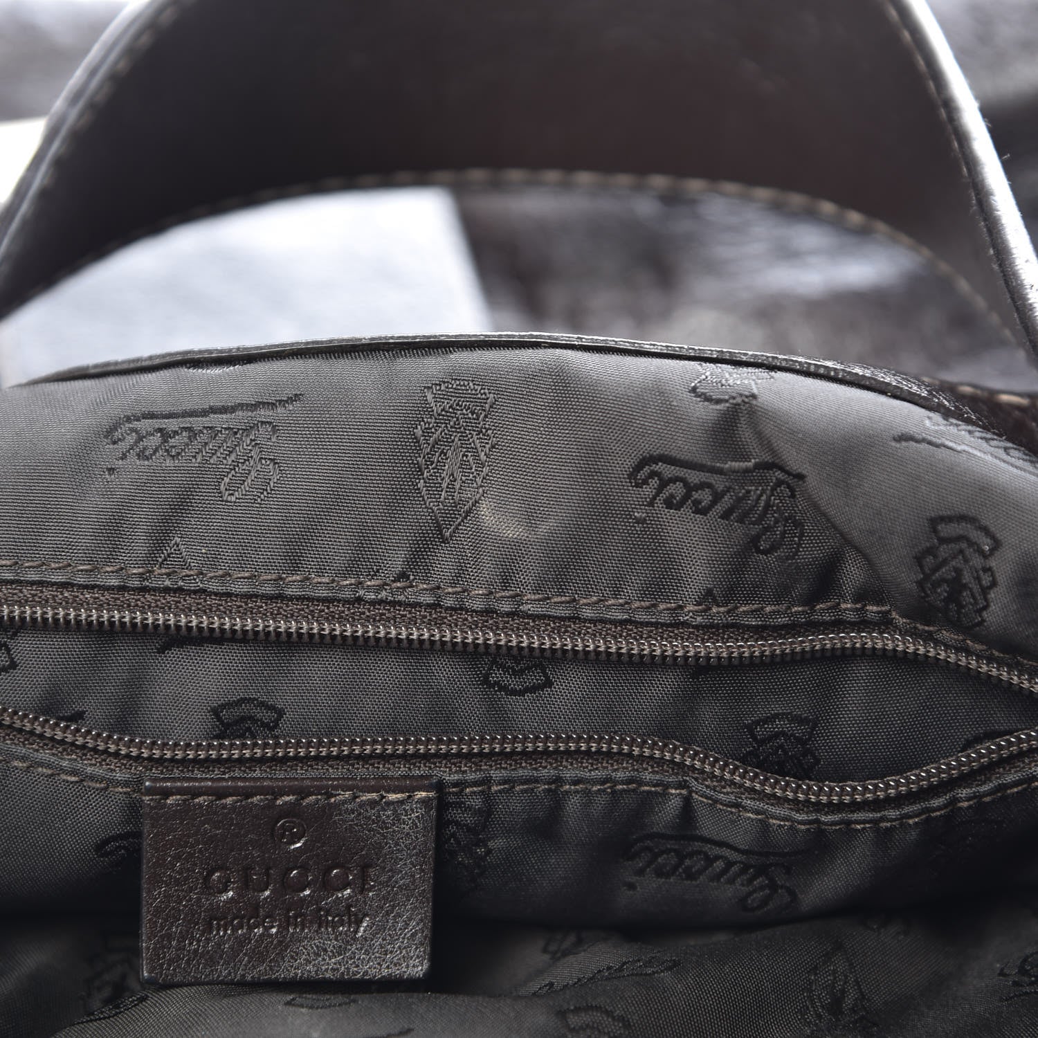 Gucci Guccissima Large New Ladies Web Hobo Dark Brown 9 of 15