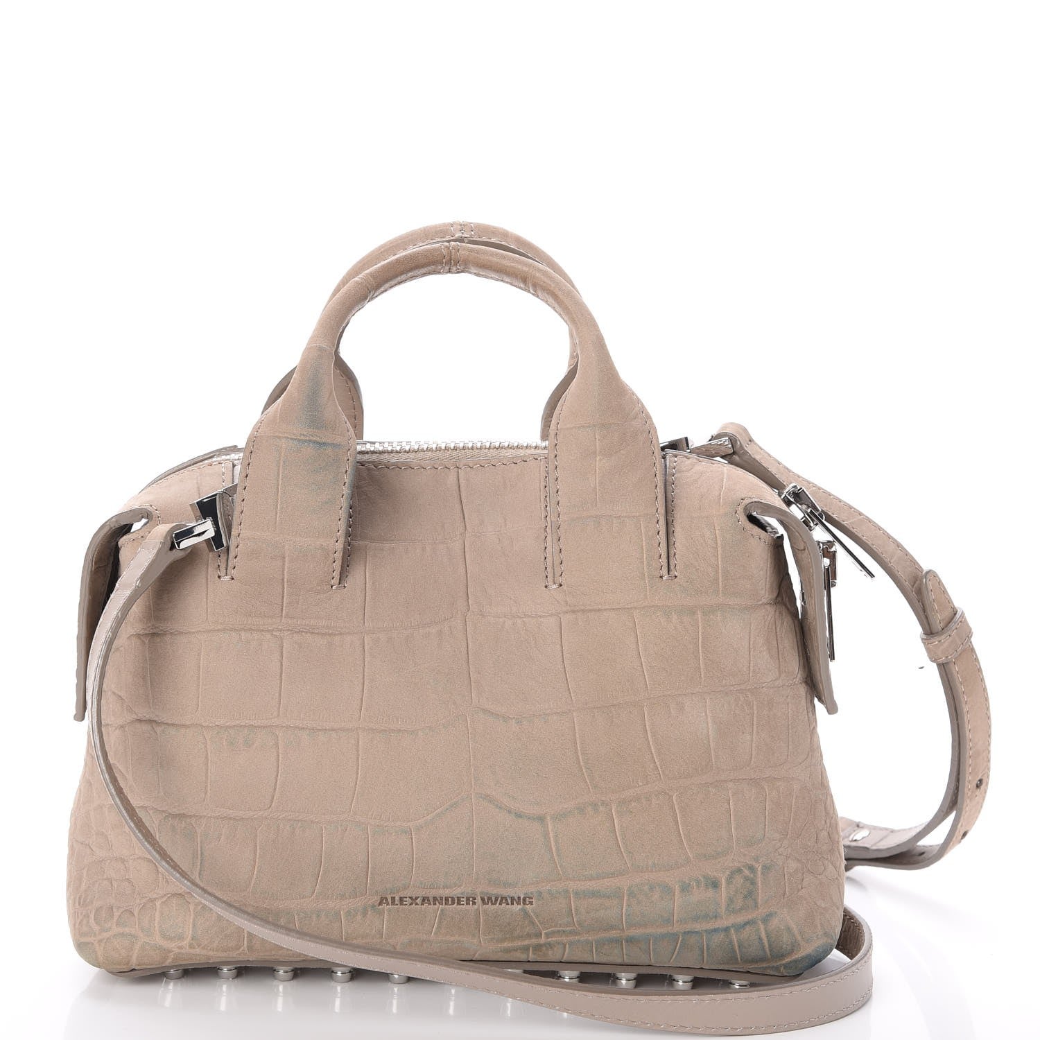 Alexander Wang Crocodile Embossed Nubuck Small Rogue Satchel Sage 7 of 7
