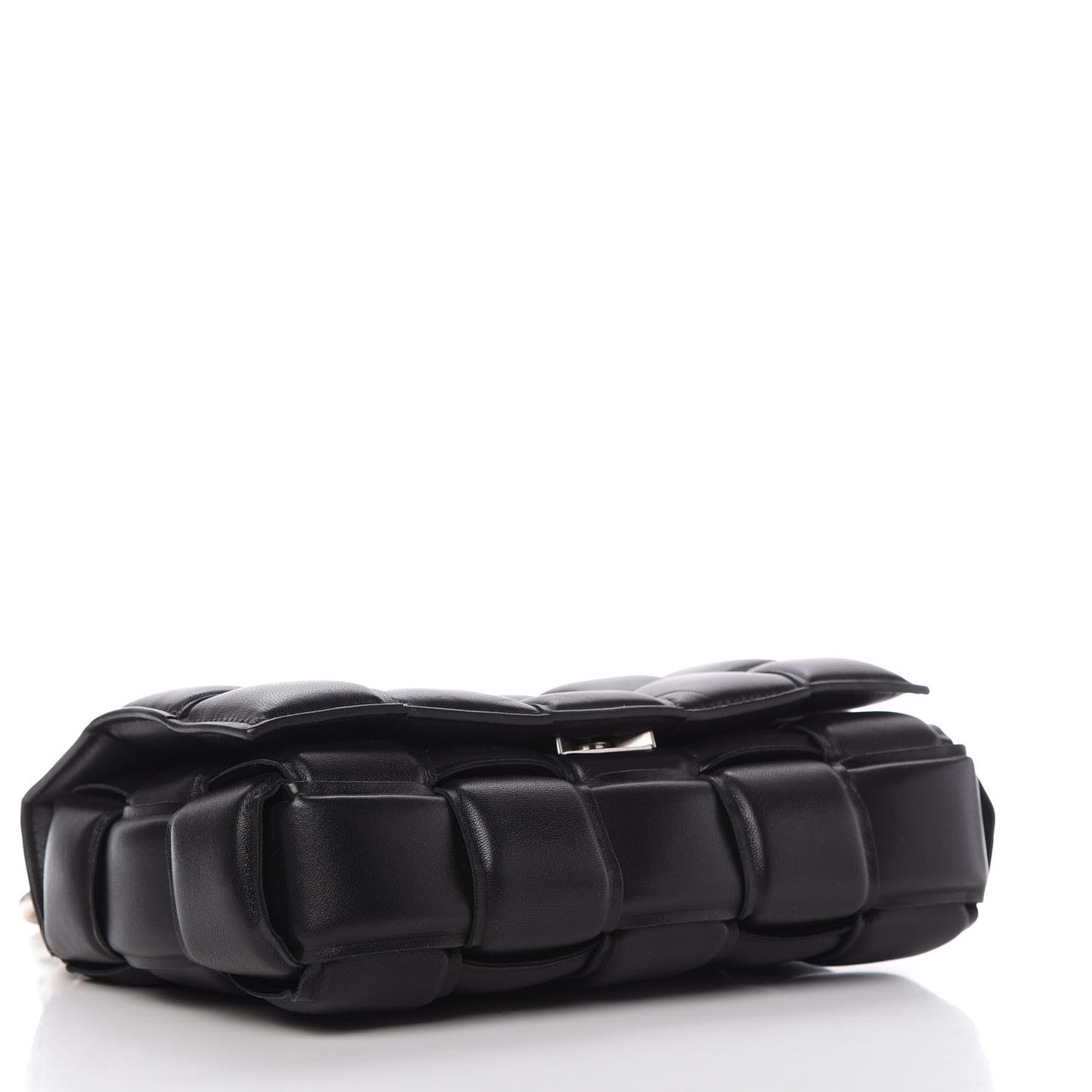 Lambskin Maxi Intreccio Padded Chain Cassette Crossbody Bag Black