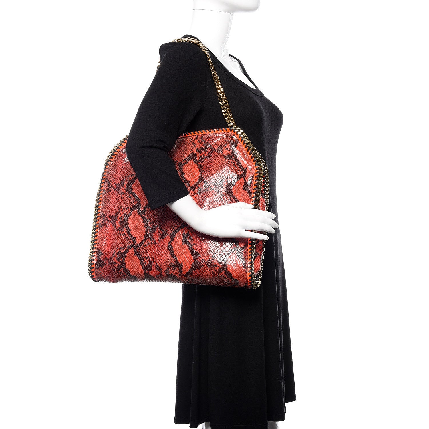 Stella McCartney Eco Python Small Falabella Tote Orange 2 of 10