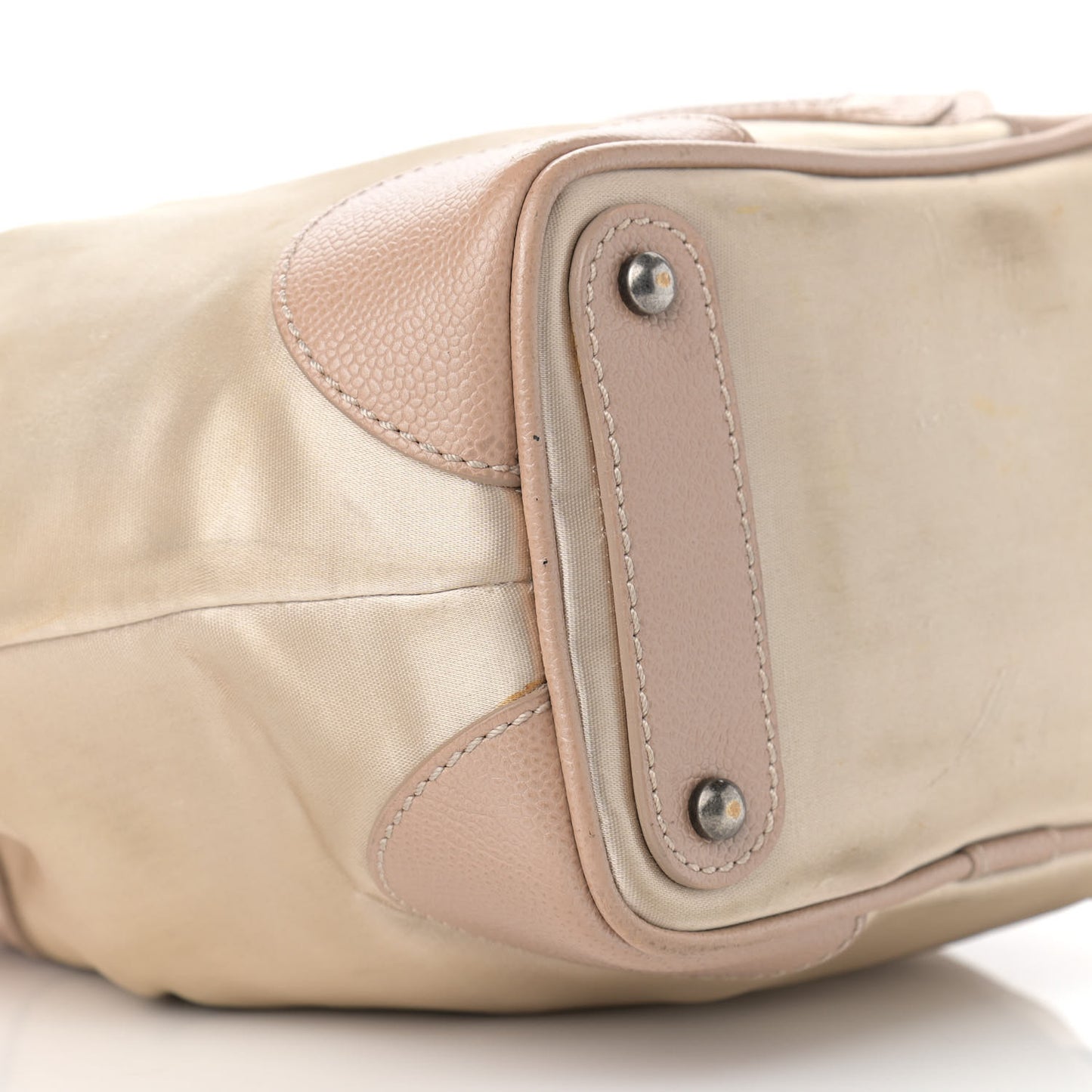 Satin Caviar CC Drawstring Bag Beige