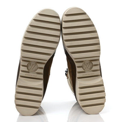 Louis Vuitton Suede Calfskin Monogram Laureate Platform Desert Boots 39 Beige 6 of 9