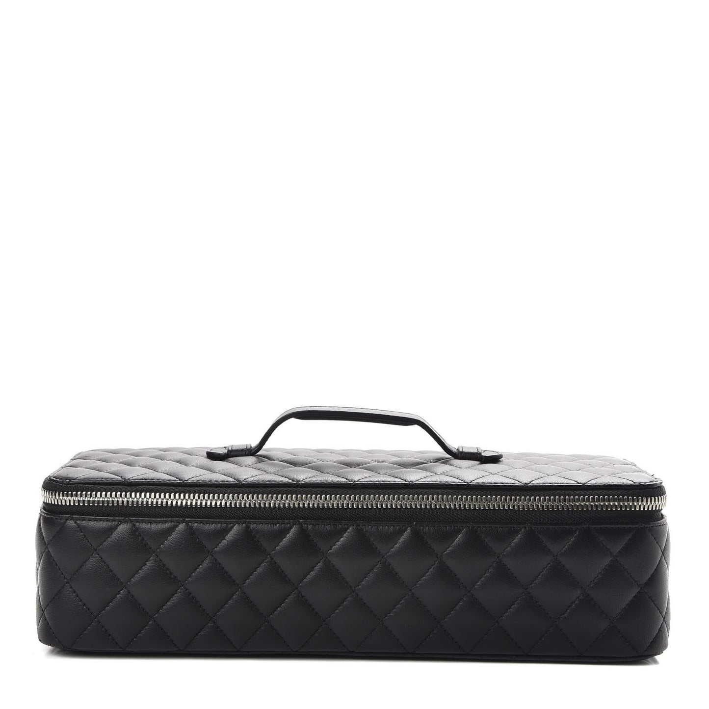 Lambskin Quilted Large Jewelry Case Black