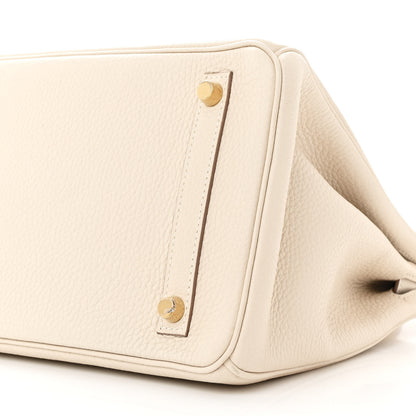 Hermes Taurillon Clemence Birkin 30 Craie 10 of 14