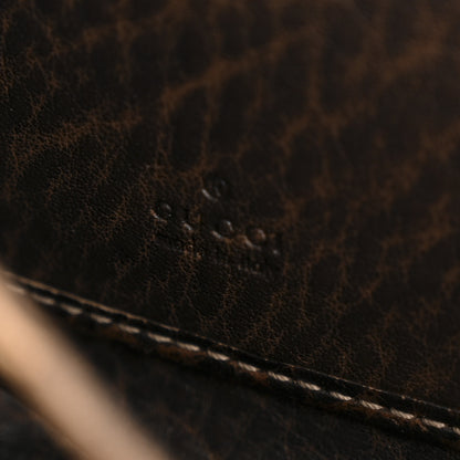 Gucci Monogram Calfskin Bamboo Tassel Zip Around Wallet Beige Ebony Chocolate 6 of 10