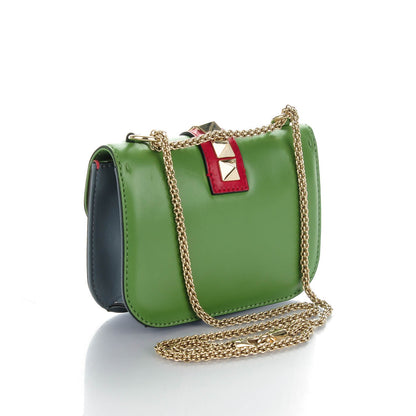 Valentino Garavani Vitello Small Glam Lock Rockstud Flap Green Deep Rose Grey Scarlet 3 of 7