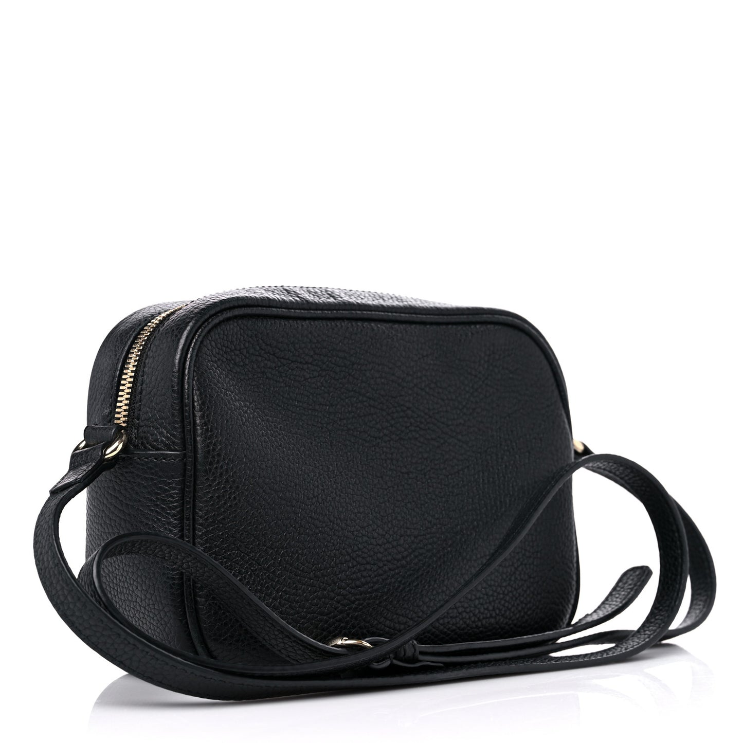 Pebbled Calfskin Small Soho Disco Bag Black