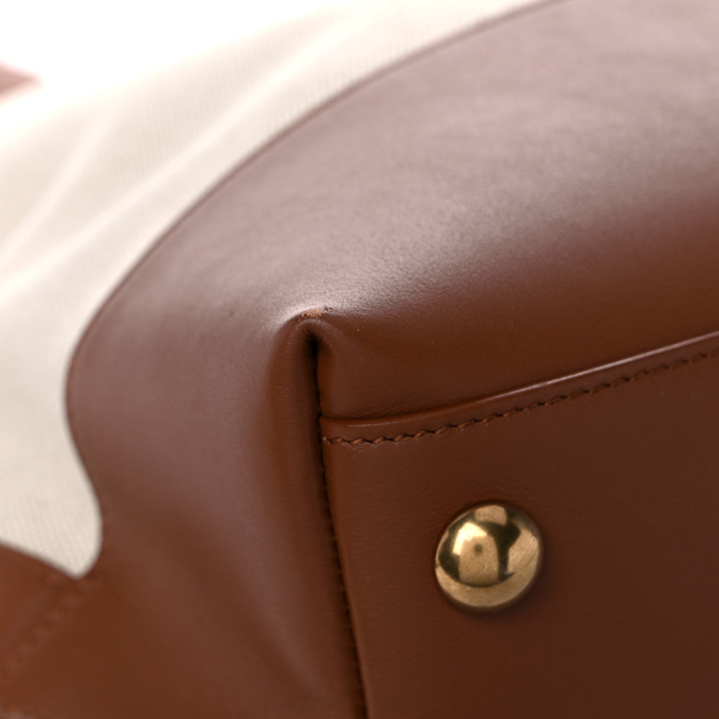 Calfskin Linen Two Tone Cabas Tote Beige