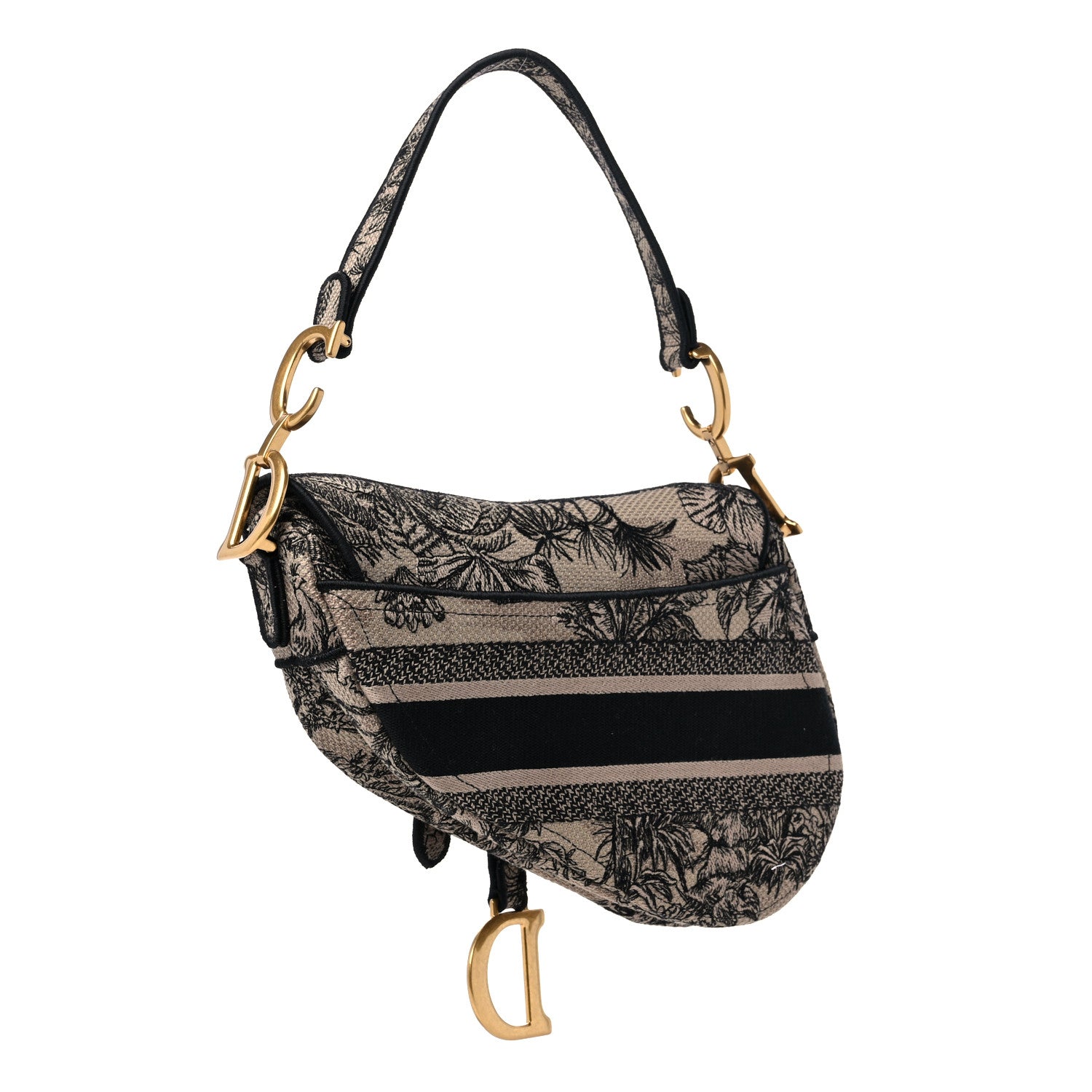 Christian Dior Canvas Embroidered Toile de Jouy Voyage Saddle Bag Beige Multicolor 3 of 10