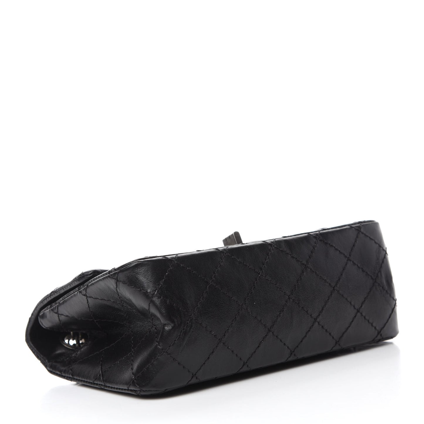 Aged Calfskin Quilted 2.55 Reissue Mini Flap Black