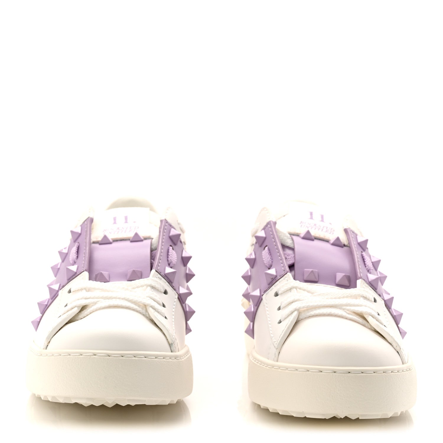 Valentino Garavani Calfskin Womens Rockstud Open Sneakers 37 White