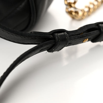 Gucci Calfskin Matelasse Small GG Marmont Chain Shoulder Bag Black 14 of 17