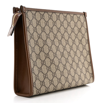 Gucci GG Supreme Monogram Azalea Calfskin Retro Interlocking G Beauty Case Beige Ebony Brown Sugar 4 of 9