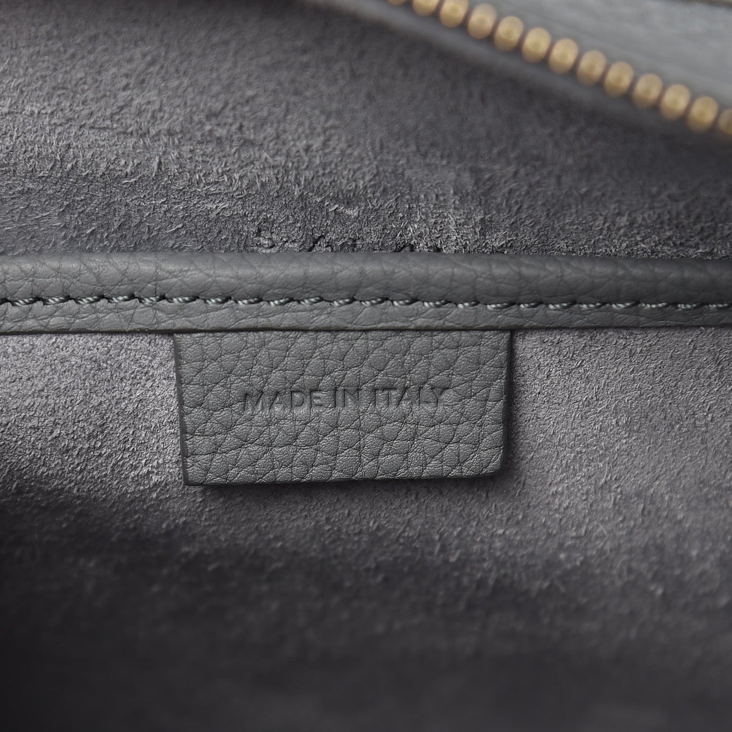 Drummed Calfskin Nano Luggage Kohl