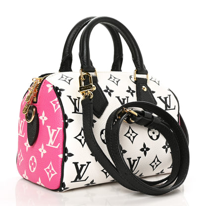 Louis Vuitton Empreinte Monogram Spring in the City Speedy Bandouliere 20 Black White Pink 3 of 6