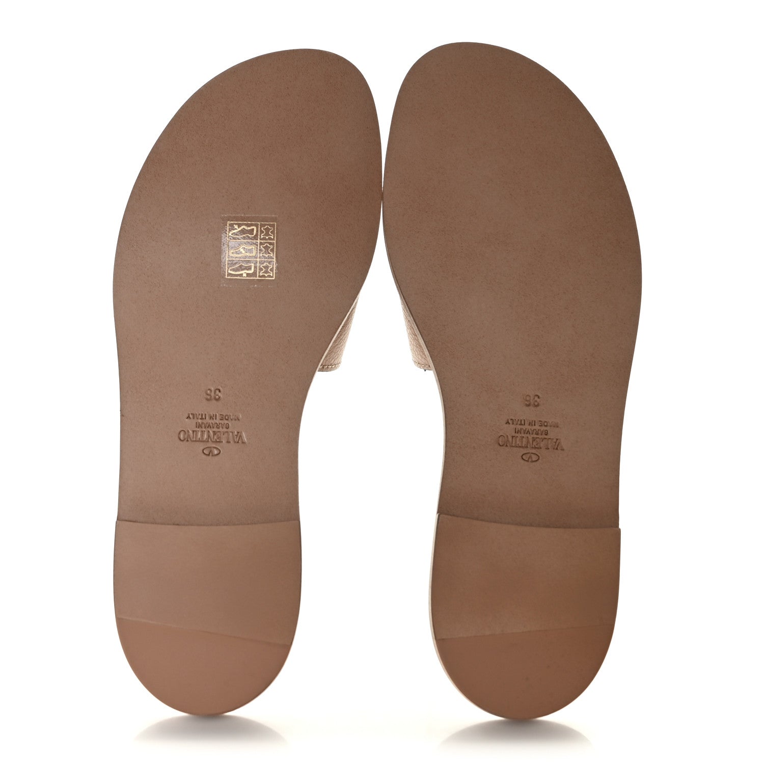 Valentino Garavani Grainy Cowhide Vlogo Flat Slide Sandals 36 Rose Cannelle 5 of 9