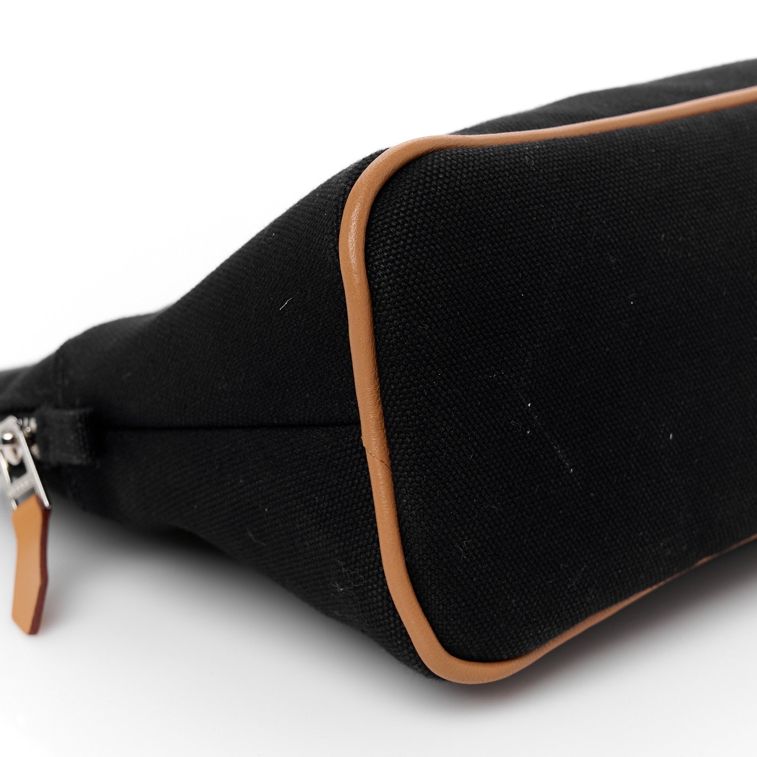 Hermes Cotton Canvas Bolide Travel Cosmetic Pouch MM Black 8 of 9