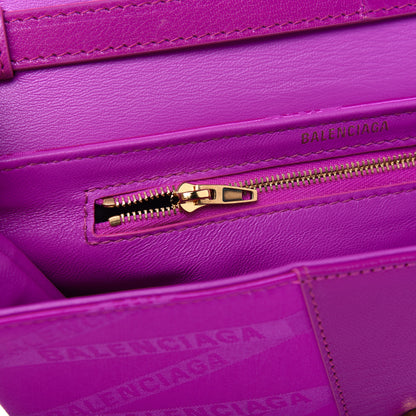 Balenciaga Jacquard Nylon Calfskin Shift Wallet On Strap Pink 16 of 21