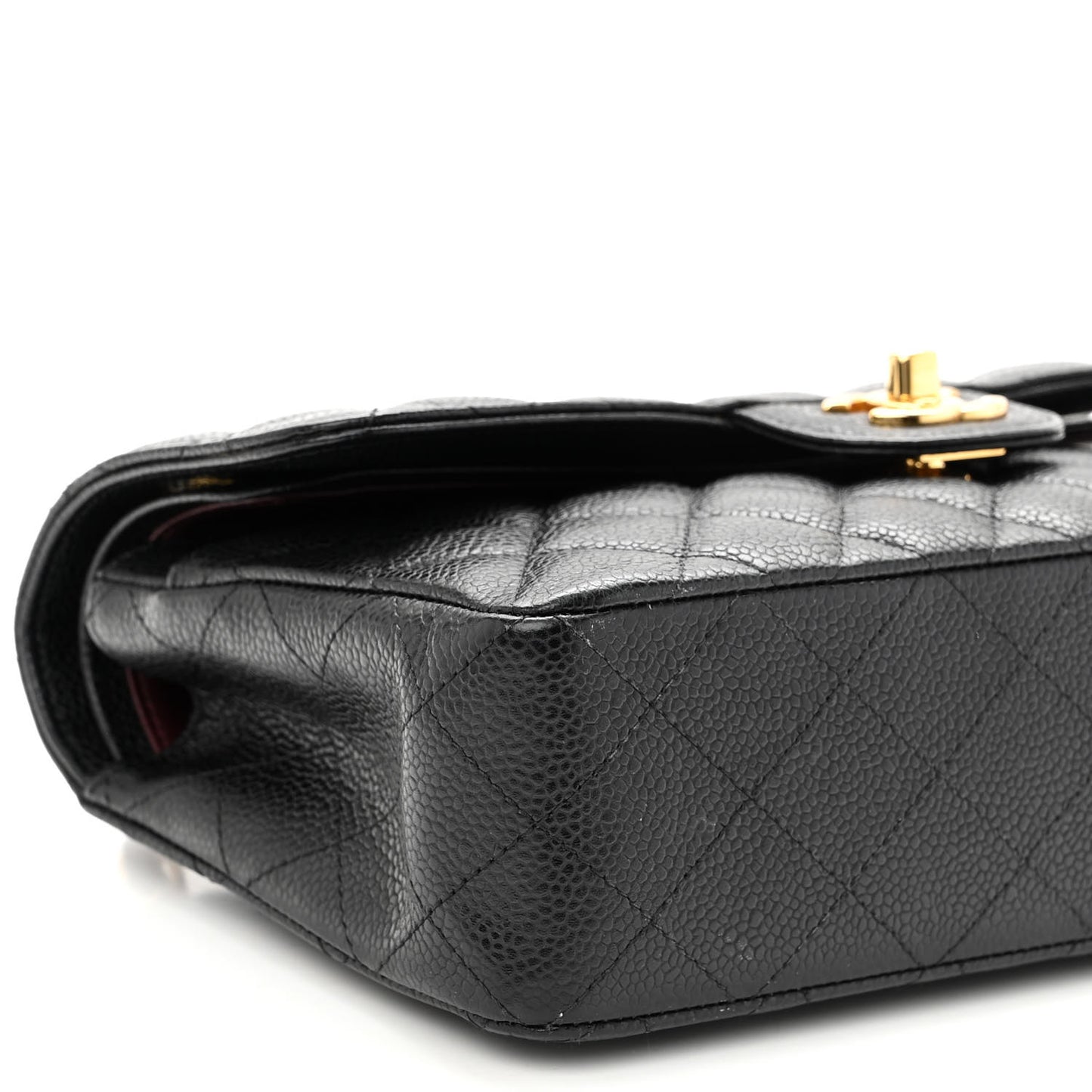 Caviar Quilted Small Double Flap Black