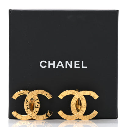 Chanel Metal CC Paris Button Clip On Earrings Gold 5 of 5