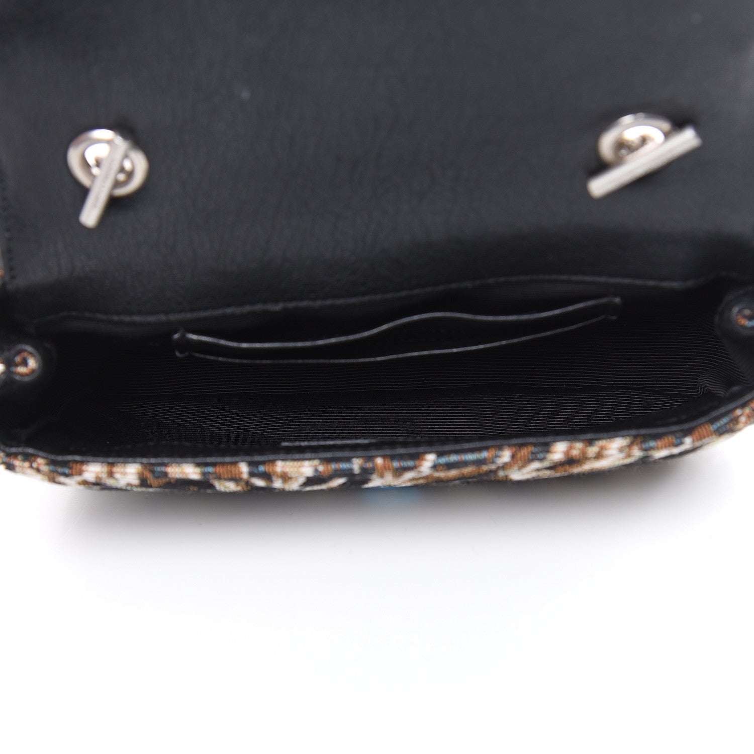 Saint Laurent Jacquard Leopard Matelasse Chevron Monogram Baby Chain Bag Black 5 of 11
