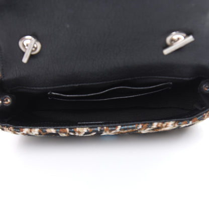 Saint Laurent Jacquard Leopard Matelasse Chevron Monogram Baby Chain Bag Black 5 of 11
